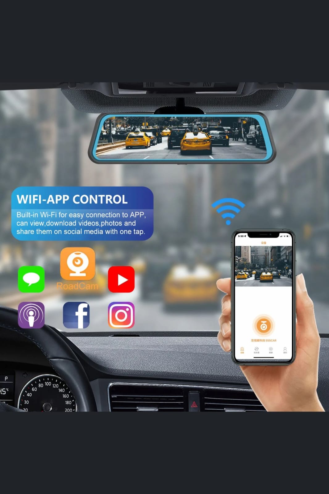 4Kكاميرة مراية سيارة أمامية و خلفية