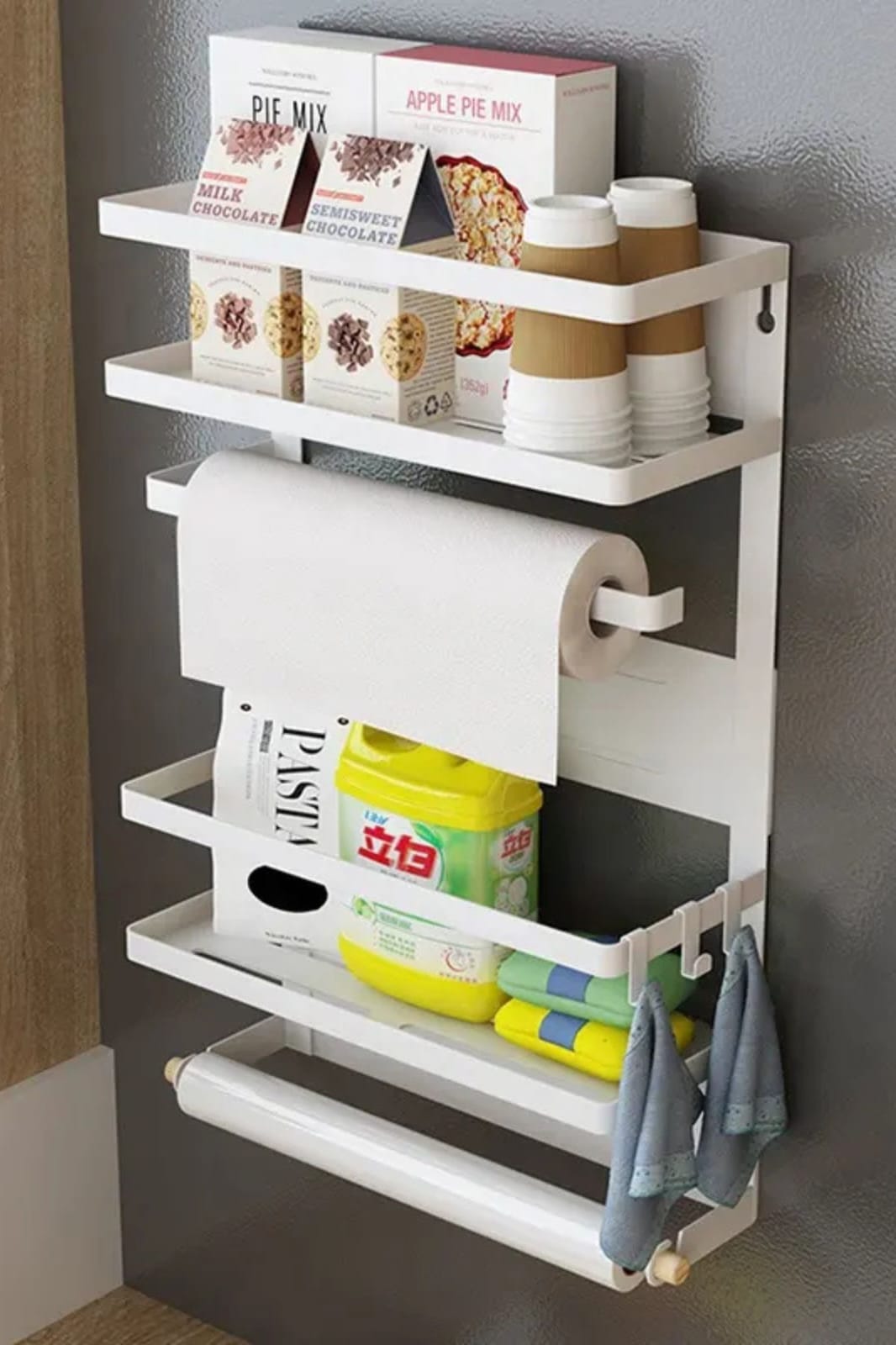 رف مطبخ متعدد الاستخدامات _تصميم جداري عملي لتوفير المساحة