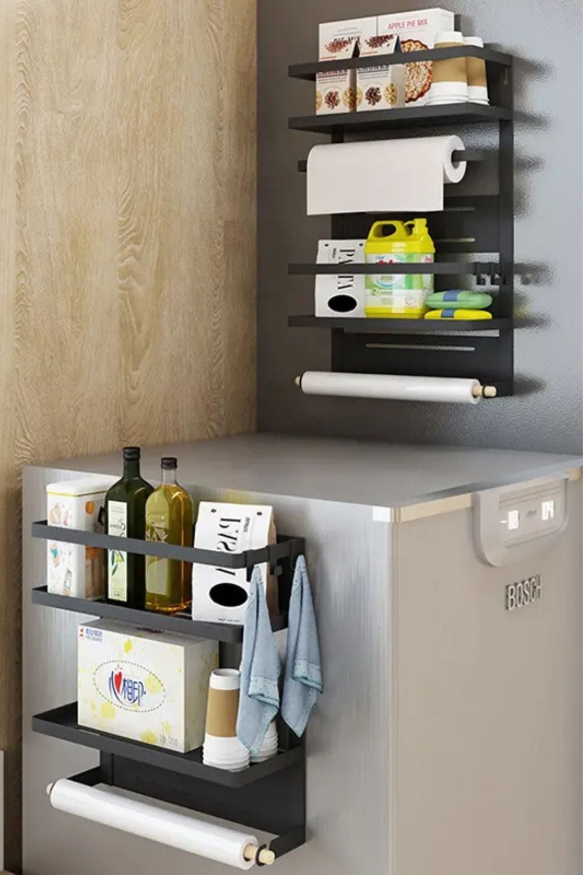 رف مطبخ متعدد الاستخدامات _تصميم جداري عملي لتوفير المساحة