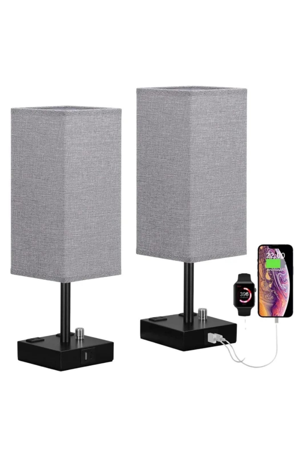 USBمصباح طاولة ذكي باضاءة قابلة للتعديل ومنفذ شحن