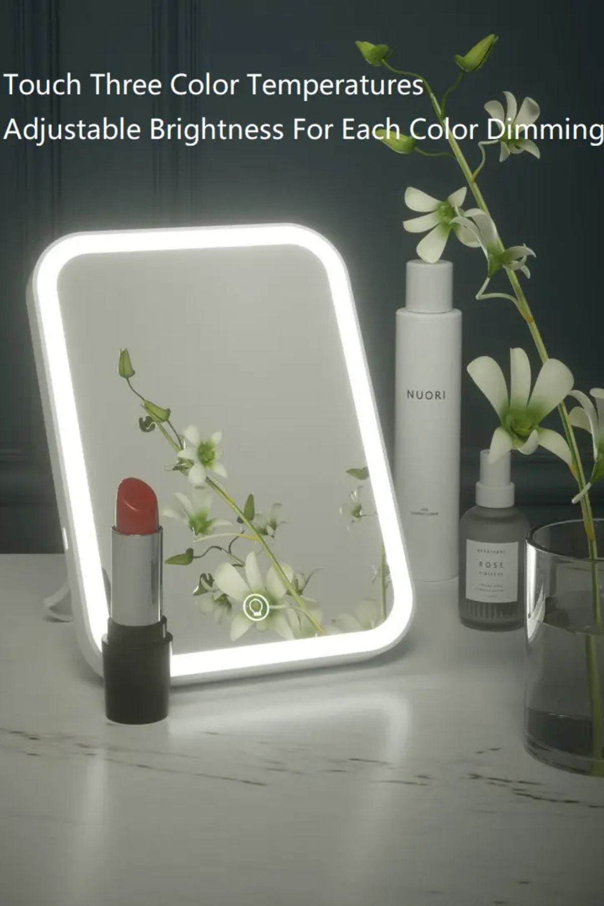 قابلة للتعديل LEDمراة مكياج باضاءة