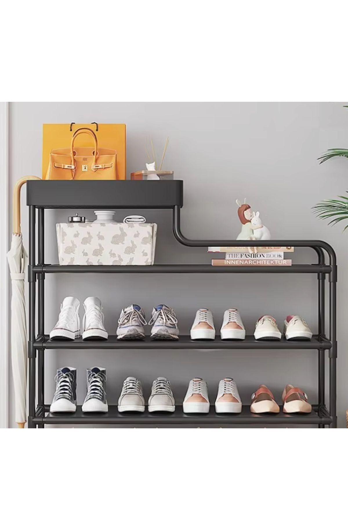 رف أحذية ومنظم متعدد الطبقات بتصميم عصري