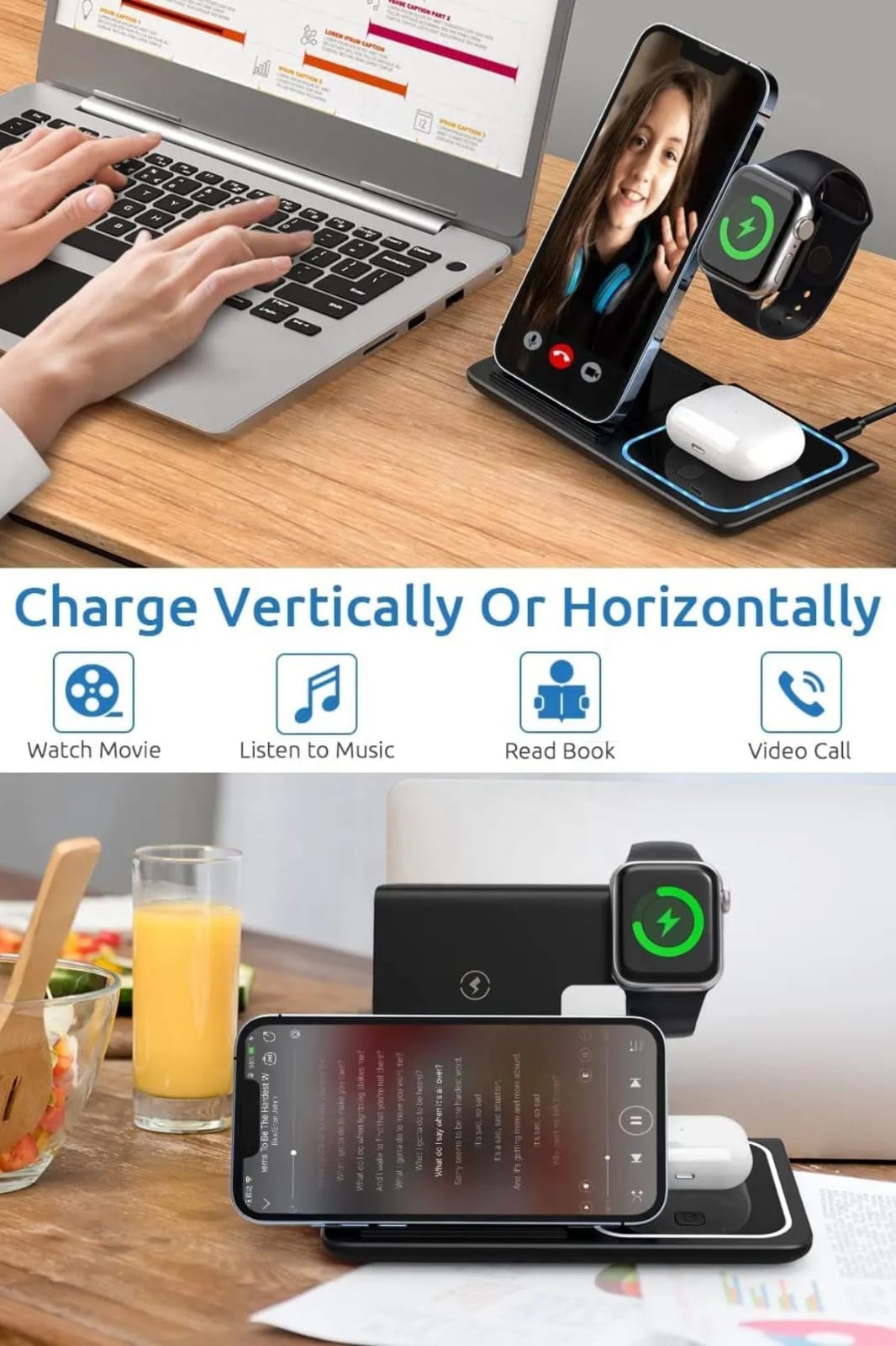 قاعدة الشحن اللاسلكي3 في1