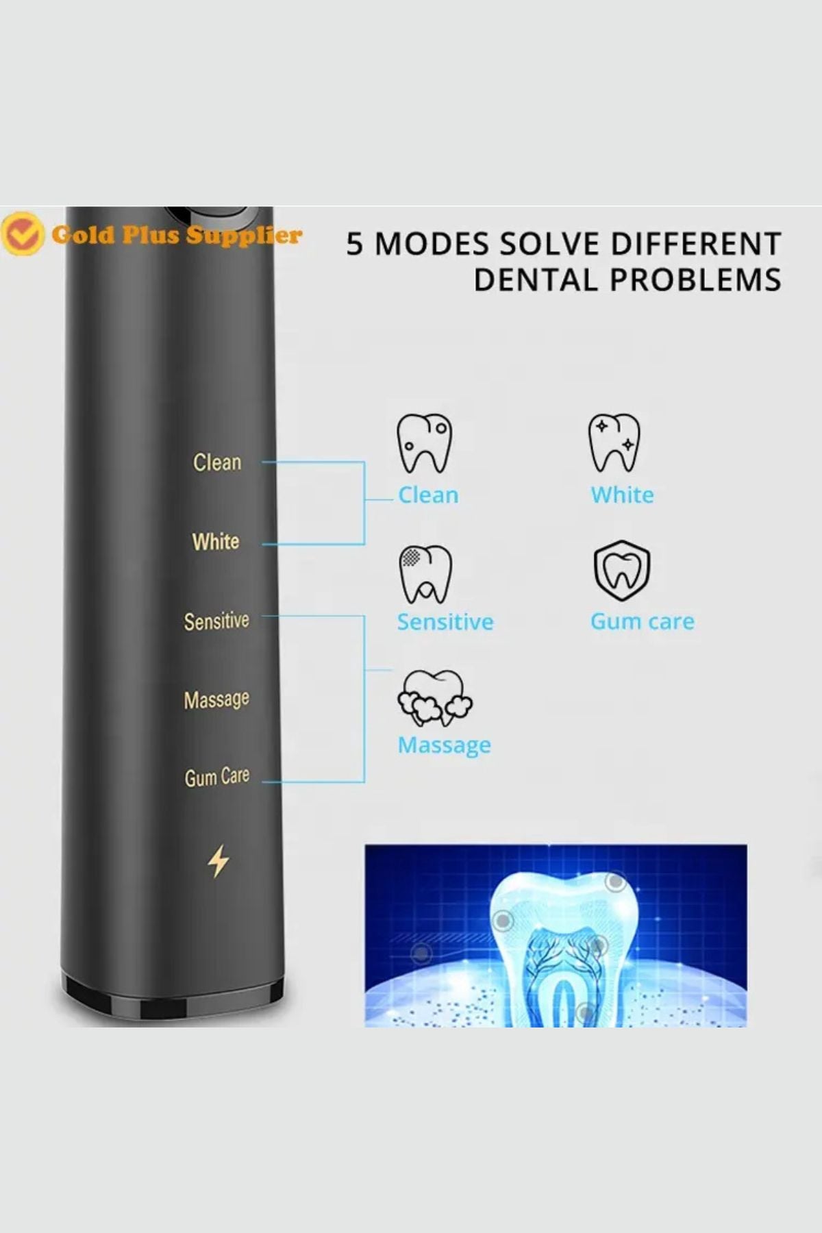 فرشاة أسنان ذكية بخمس أوضاع تنظيف