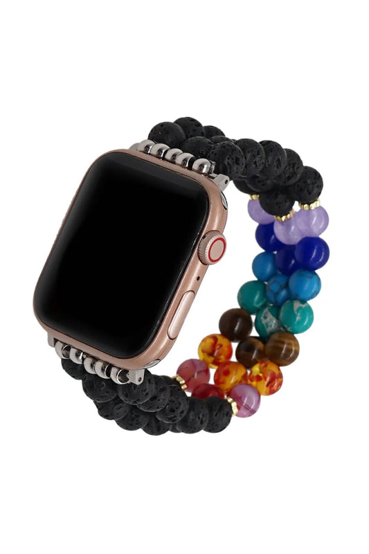 سوار ساعة ذكي بحبات حجرية متعددة الألوان